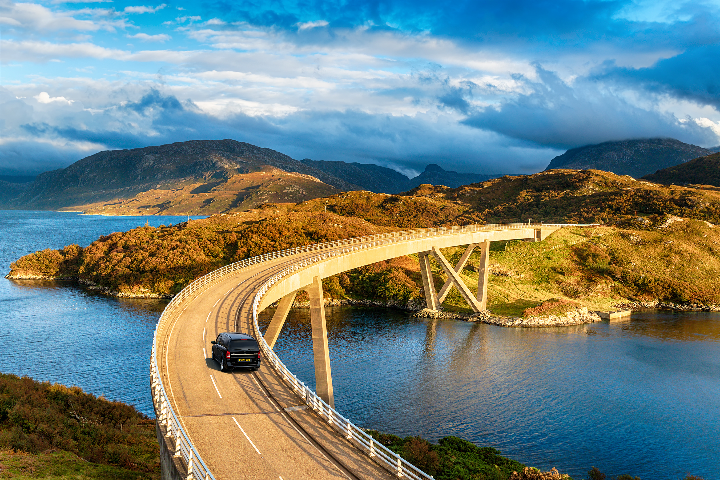 Luxury Mercedes Tourer Van driving around Isle of Skye